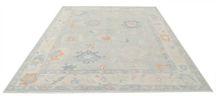 Hand Knotted Oushak Wool Rug 8' 2" x 9' 6" - No. AT44987