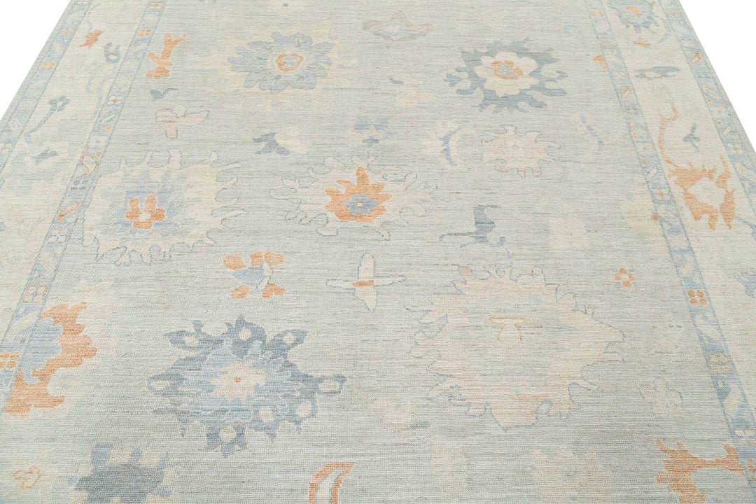 Hand Knotted Oushak Wool Rug 8' 2" x 9' 6" - No. AT44987
