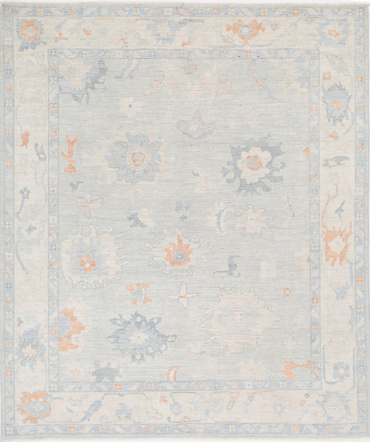 Hand Knotted Oushak Wool Rug 8' 2" x 9' 6" - No. AT44987