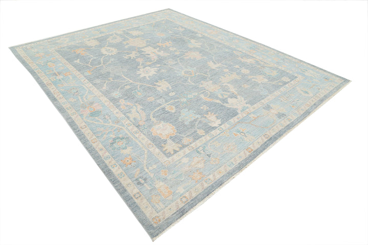 Hand Knotted Oushak Wool Rug 8' 4" x 9' 11" - No. AT74689