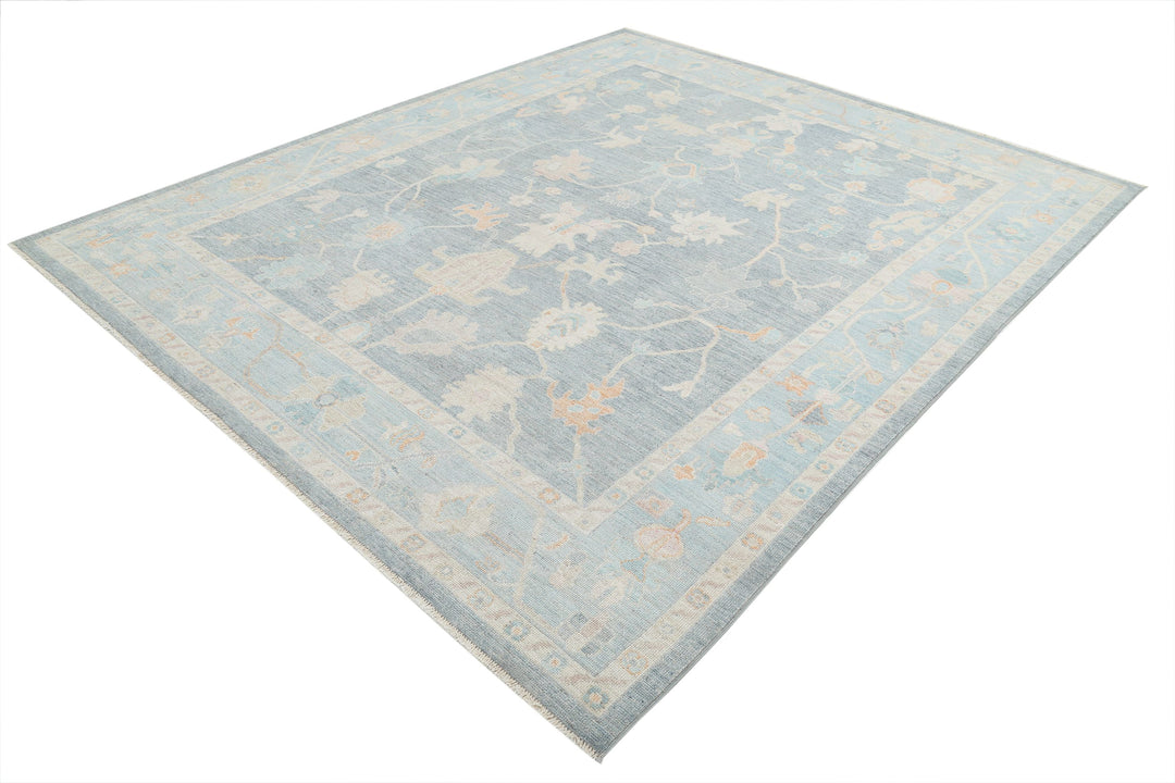 Hand Knotted Oushak Wool Rug 8' 4" x 9' 11" - No. AT74689