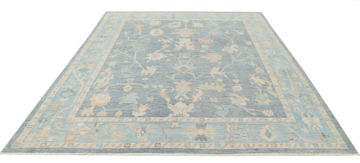 Hand Knotted Oushak Wool Rug 8' 4" x 9' 11" - No. AT74689