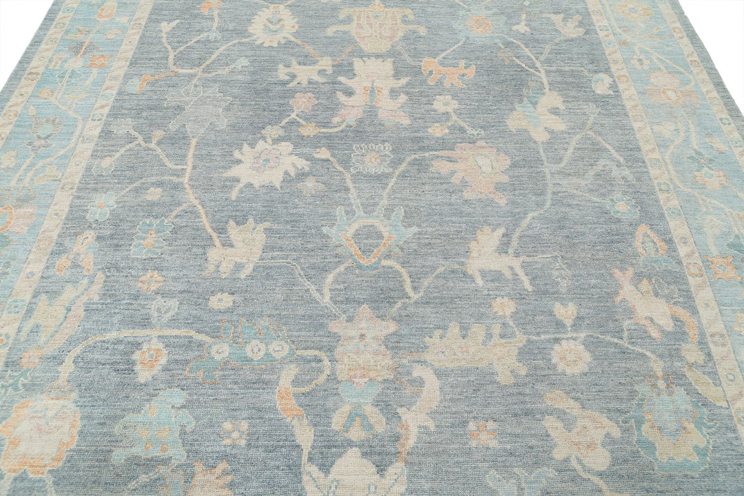 Hand Knotted Oushak Wool Rug 8' 4" x 9' 11" - No. AT74689