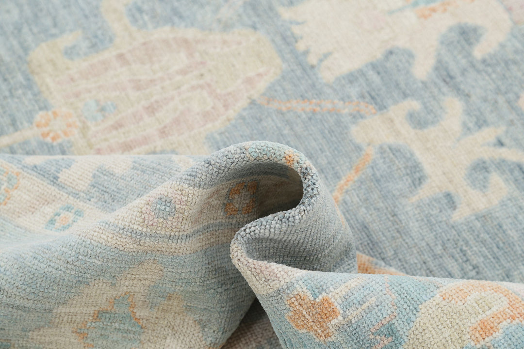 Hand Knotted Oushak Wool Rug 8' 4" x 9' 11" - No. AT74689