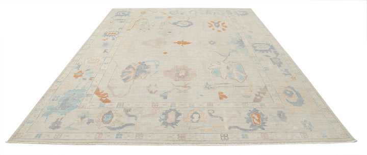 Hand Knotted Oushak Wool Rug 9' 1" x 12' 0" - No. AT97512