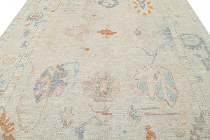 Hand Knotted Oushak Wool Rug 9' 1" x 12' 0" - No. AT97512