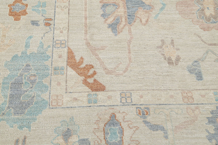 Hand Knotted Oushak Wool Rug 9' 1" x 12' 0" - No. AT97512