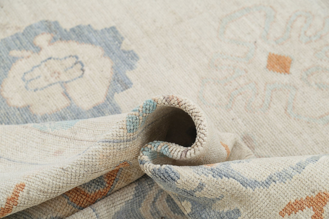 Hand Knotted Oushak Wool Rug 9' 1" x 12' 0" - No. AT97512