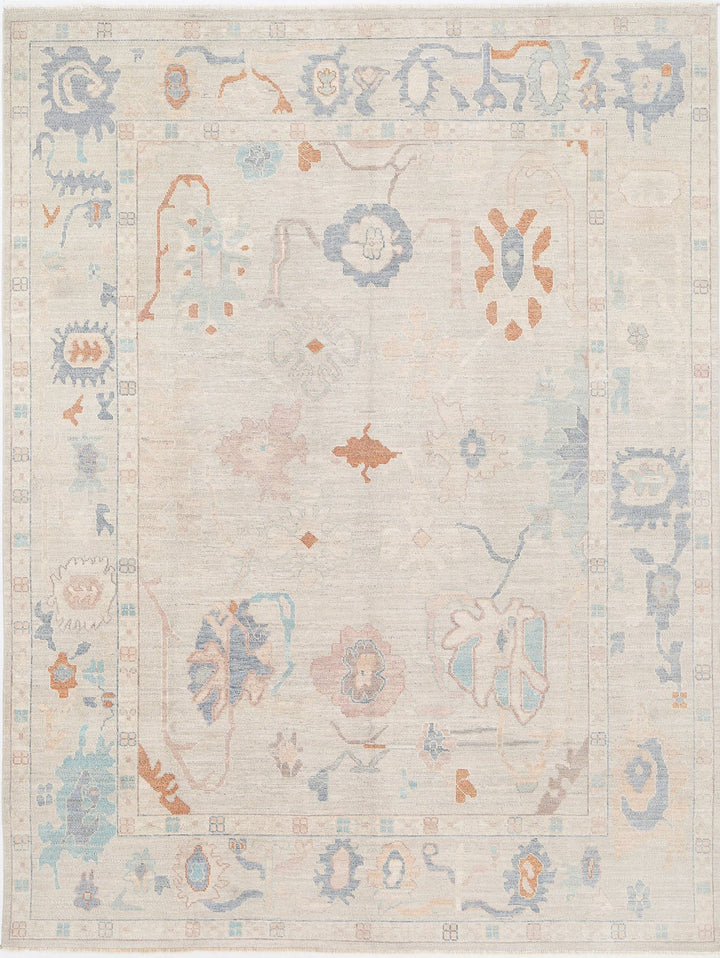 Hand Knotted Oushak Wool Rug 9' 1" x 12' 0" - No. AT97512
