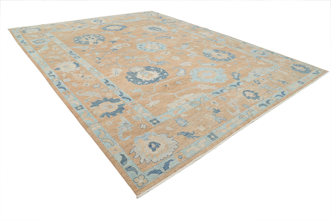 Hand Knotted Oushak Wool Rug 12' 0" x 15' 3" - No. AT93193