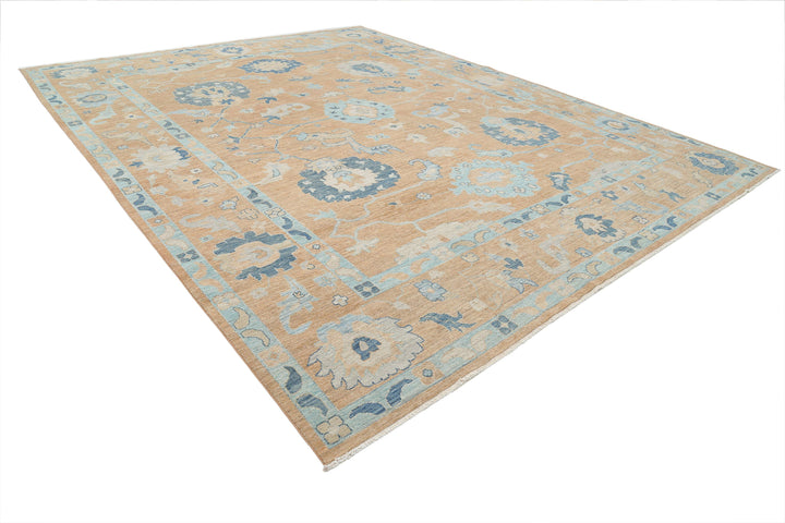Hand Knotted Oushak Wool Rug 12' 0" x 15' 3" - No. AT93193