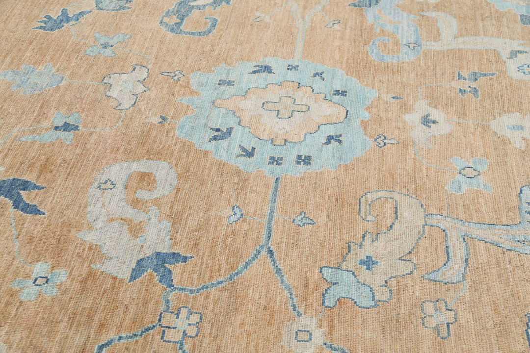 Hand Knotted Oushak Wool Rug 12' 0" x 15' 3" - No. AT93193