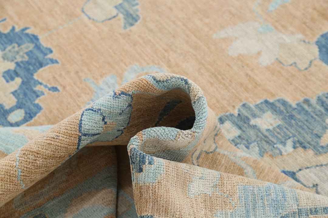 Hand Knotted Oushak Wool Rug 12' 0" x 15' 3" - No. AT93193