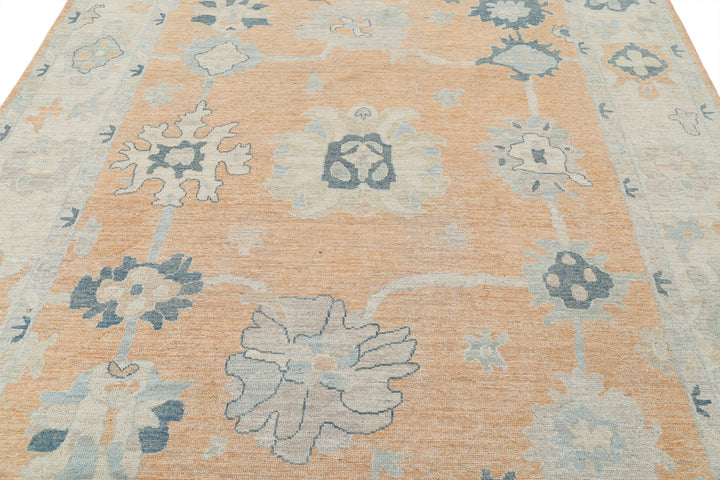 Hand Knotted Oushak Wool Rug 8' 0" x 9' 10" - No. AT17818