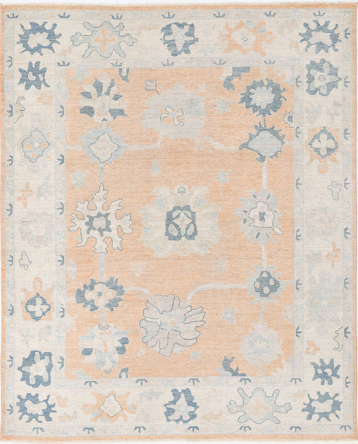 Hand Knotted Oushak Wool Rug 8' 0" x 9' 10" - No. AT17818