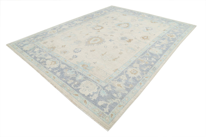 Hand Knotted Oushak Wool Rug 9' 2" x 11' 9" - No. AT16472