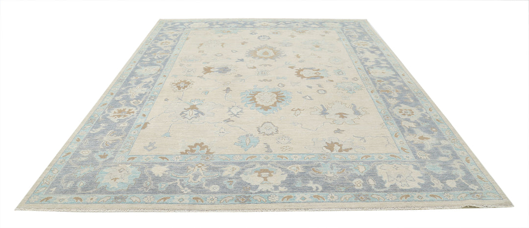 Hand Knotted Oushak Wool Rug 9' 2" x 11' 9" - No. AT16472
