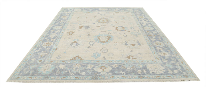 Hand Knotted Oushak Wool Rug 9' 2" x 11' 9" - No. AT16472