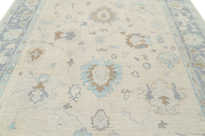Hand Knotted Oushak Wool Rug 9' 2" x 11' 9" - No. AT16472