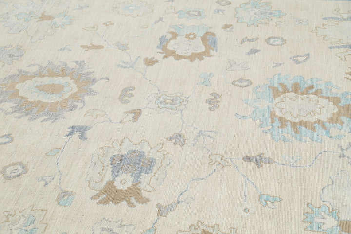 Hand Knotted Oushak Wool Rug 9' 2" x 11' 9" - No. AT16472