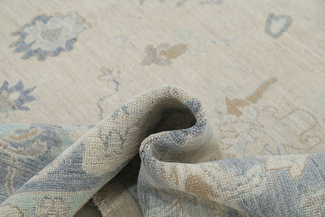 Hand Knotted Oushak Wool Rug 9' 2" x 11' 9" - No. AT16472