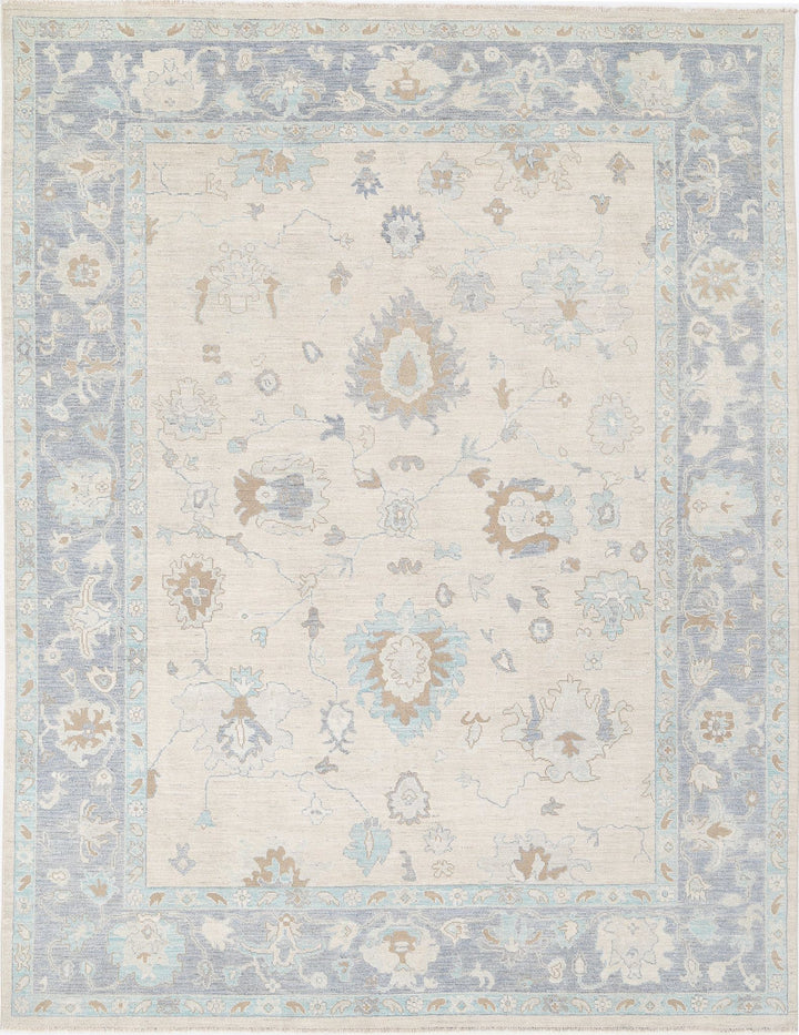 Hand Knotted Oushak Wool Rug 9' 2" x 11' 9" - No. AT16472