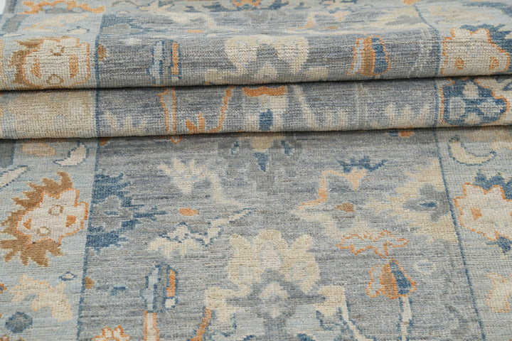 Hand Knotted Oushak Wool Rug 3' 3" x 12' 4" - No. AT53324