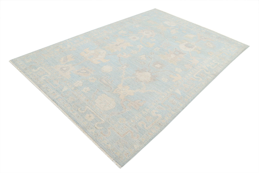 Hand Knotted Oushak Wool Rug 6' 0" x 8' 10" - No. AT91689