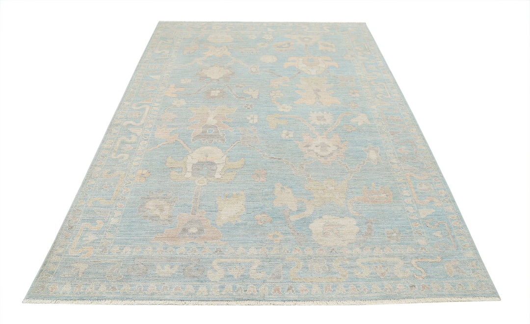 Hand Knotted Oushak Wool Rug 6' 0" x 8' 10" - No. AT91689