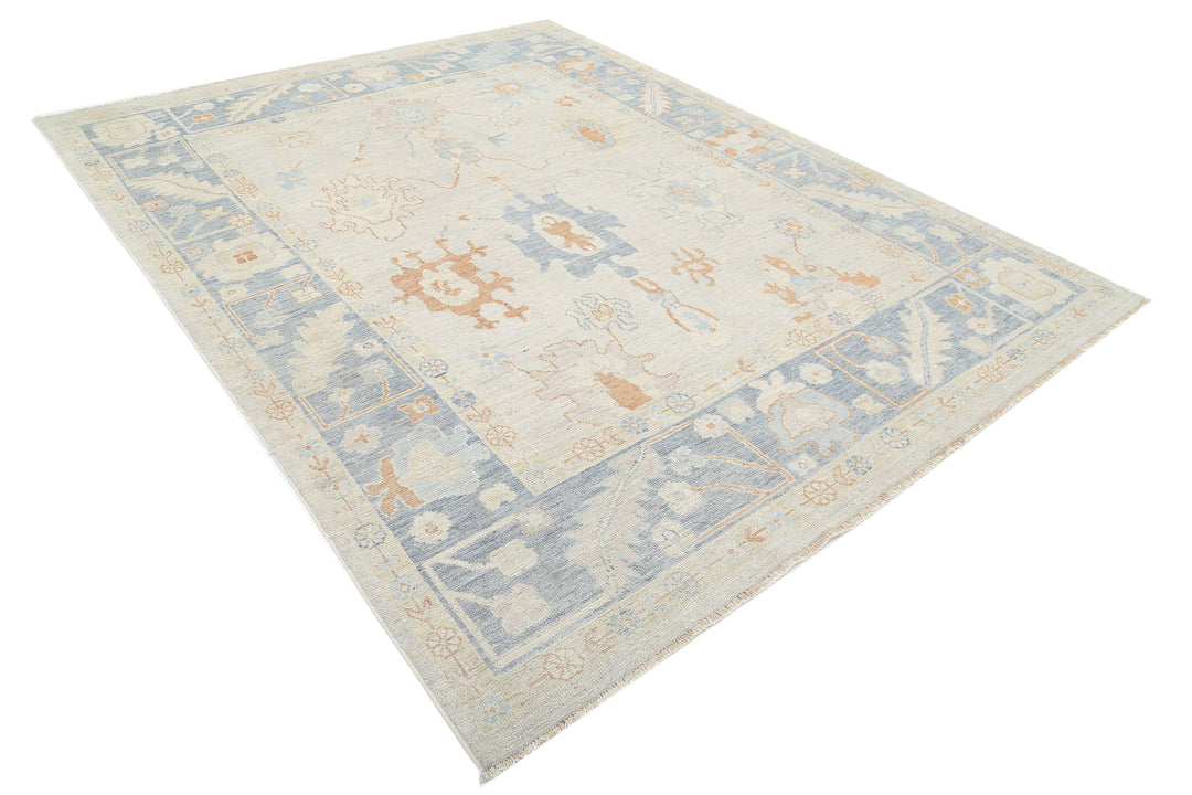 Hand Knotted Oushak Wool Rug 7' 10" x 10' 0" - No. AT76776
