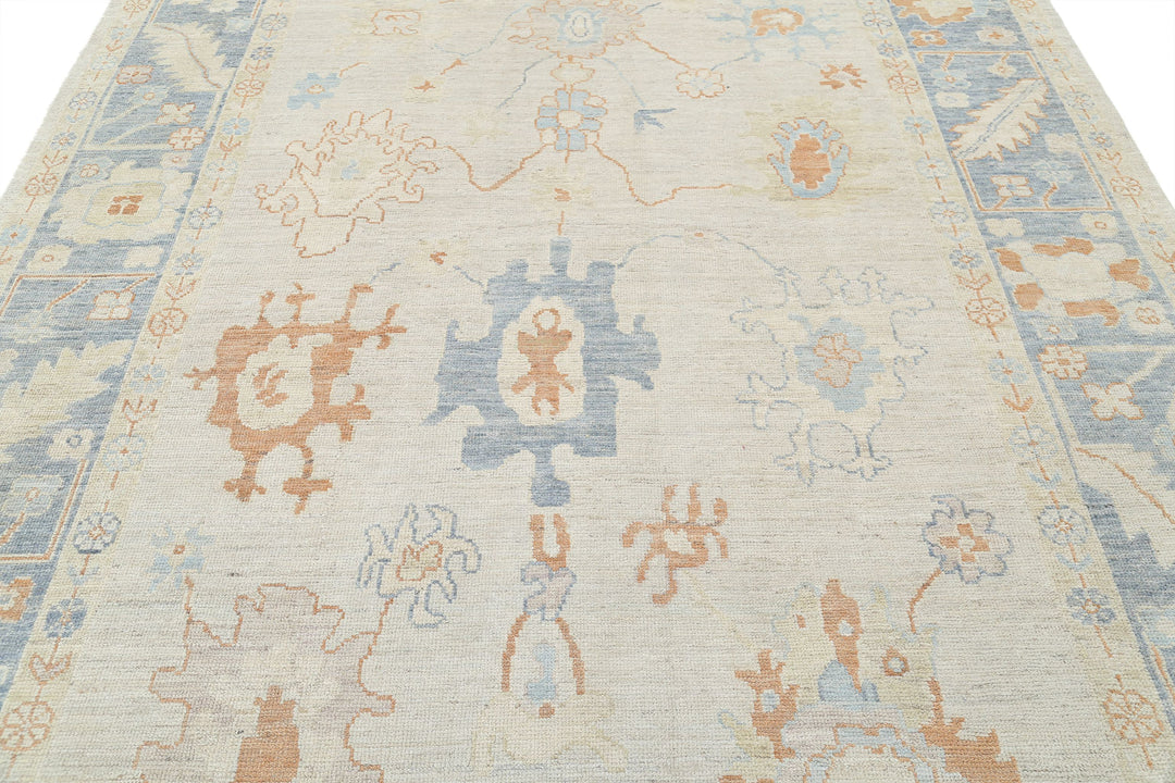 Hand Knotted Oushak Wool Rug 7' 10" x 10' 0" - No. AT76776