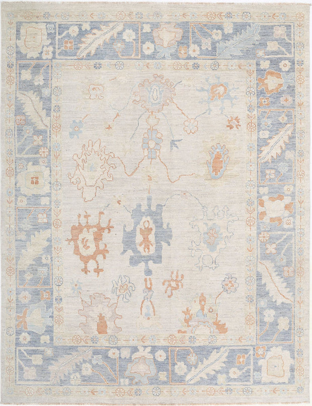 Hand Knotted Oushak Wool Rug 7' 10" x 10' 0" - No. AT76776