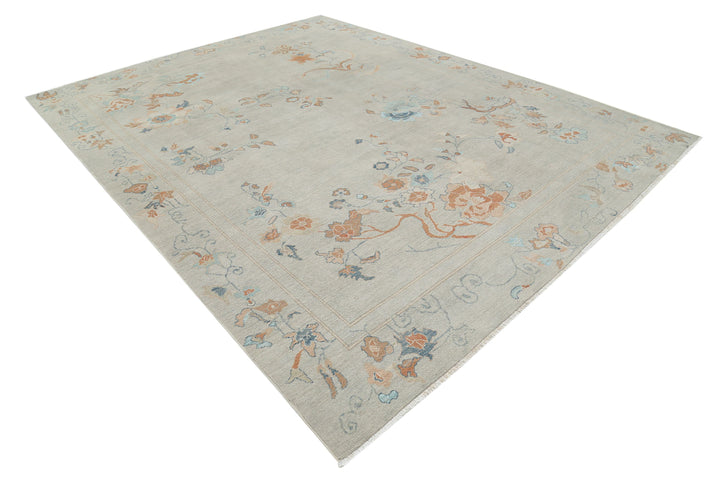 Hand Knotted Oushak Wool Rug 9' 2" x 12' 0" - No. AT44643