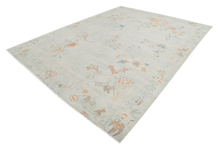 Hand Knotted Oushak Wool Rug 9' 2" x 12' 0" - No. AT44643