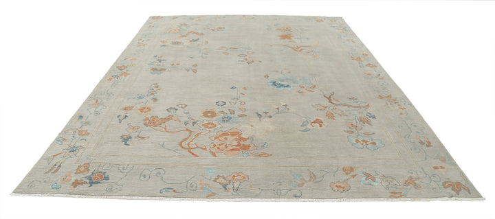 Hand Knotted Oushak Wool Rug 9' 2" x 12' 0" - No. AT44643