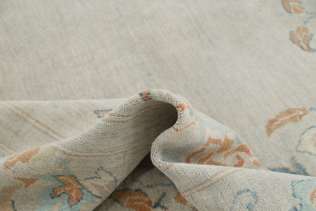 Hand Knotted Oushak Wool Rug 9' 2" x 12' 0" - No. AT44643