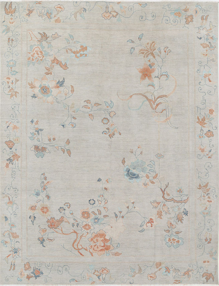 Hand Knotted Oushak Wool Rug 9' 2" x 12' 0" - No. AT44643