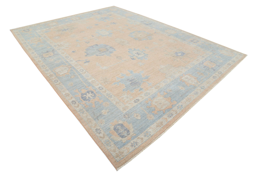 Hand Knotted Oushak Wool Rug 9' 2" x 12' 1" - No. AT40327