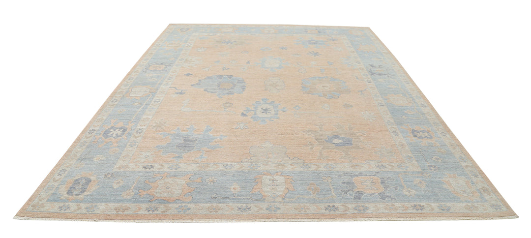 Hand Knotted Oushak Wool Rug 9' 2" x 12' 1" - No. AT40327