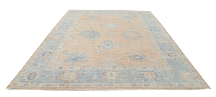 Hand Knotted Oushak Wool Rug 9' 2" x 12' 1" - No. AT40327
