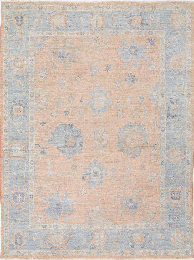 Hand Knotted Oushak Wool Rug 9' 2" x 12' 1" - No. AT40327