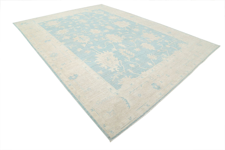 Hand Knotted Oushak Wool Rug 9' 8" x 13' 2" - No. AT36302
