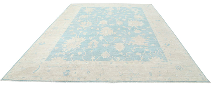 Hand Knotted Oushak Wool Rug 9' 8" x 13' 2" - No. AT36302
