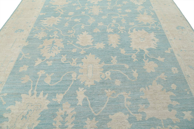 Hand Knotted Oushak Wool Rug 9' 8" x 13' 2" - No. AT36302