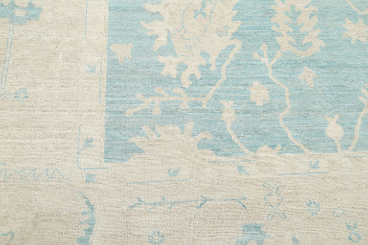 Hand Knotted Oushak Wool Rug 9' 8" x 13' 2" - No. AT36302