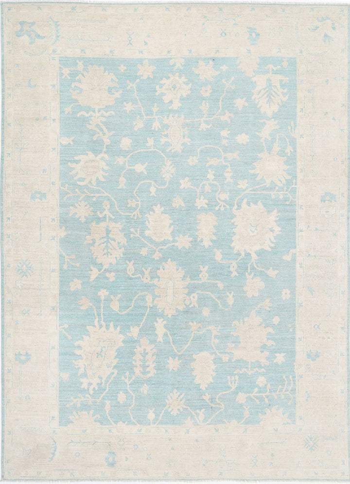 Hand Knotted Oushak Wool Rug 9' 8" x 13' 2" - No. AT36302