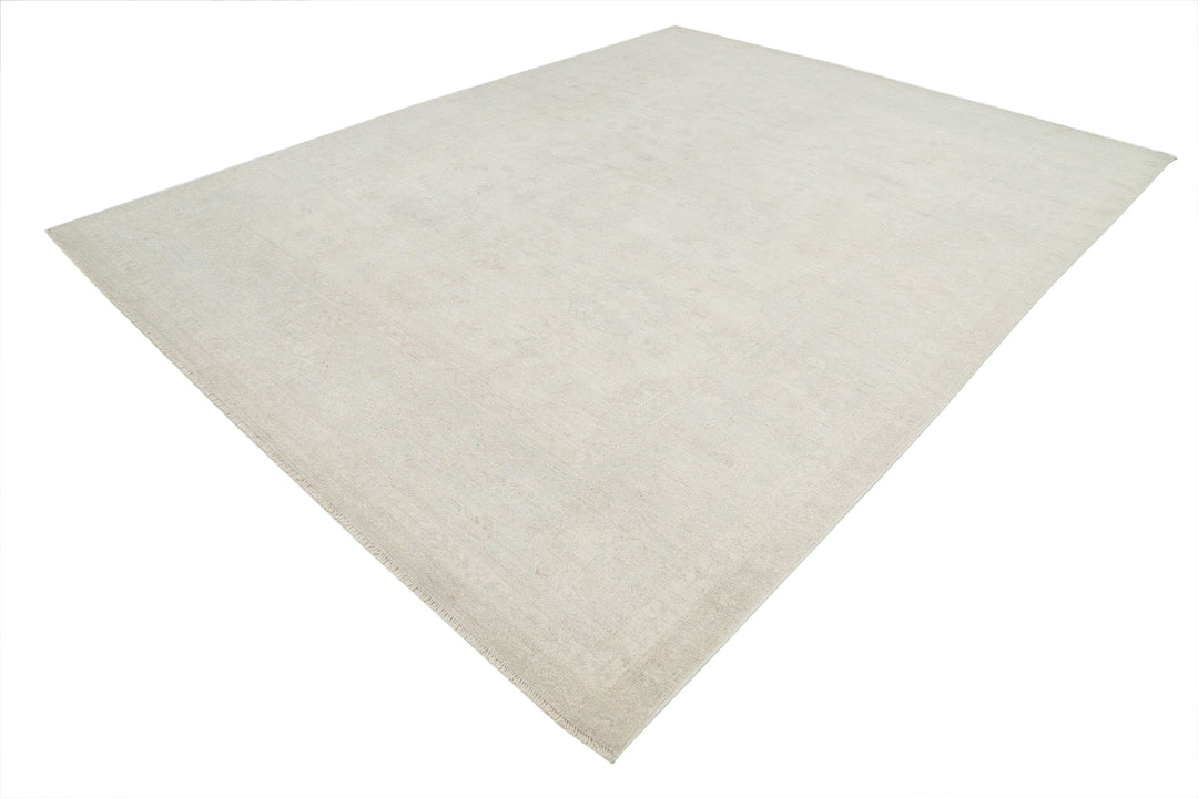 Hand Knotted Oushak Wool Rug 9' 3" x 12' 2" - No. AT80070