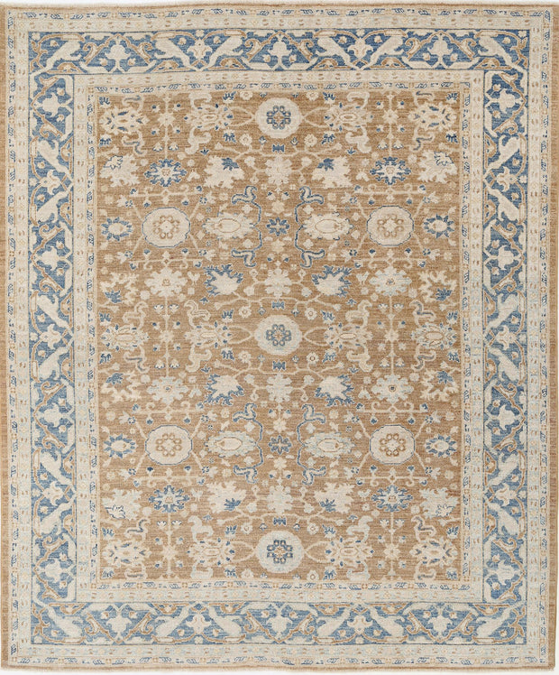 Hand Knotted Oushak Wool Rug 8' 8" x 10' 4" - No. AT59932