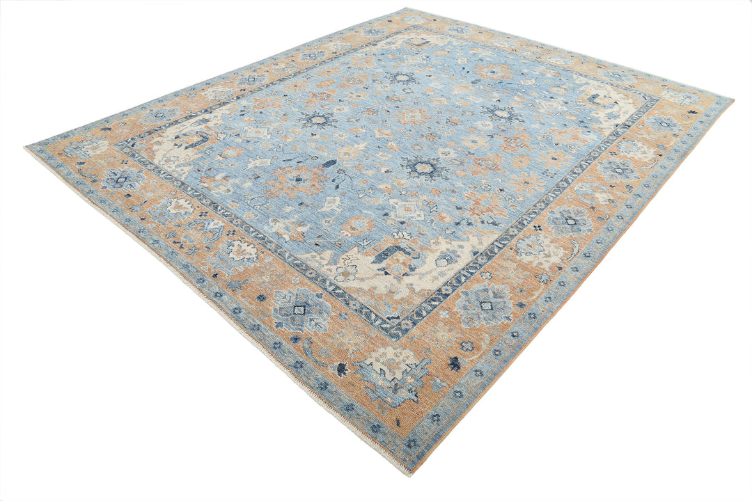 Hand Knotted Oushak Wool Rug 8' 6" x 10' 4" - No. AT77383