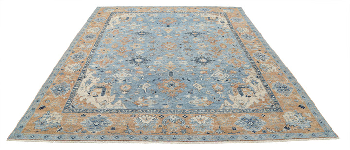 Hand Knotted Oushak Wool Rug 8' 6" x 10' 4" - No. AT77383
